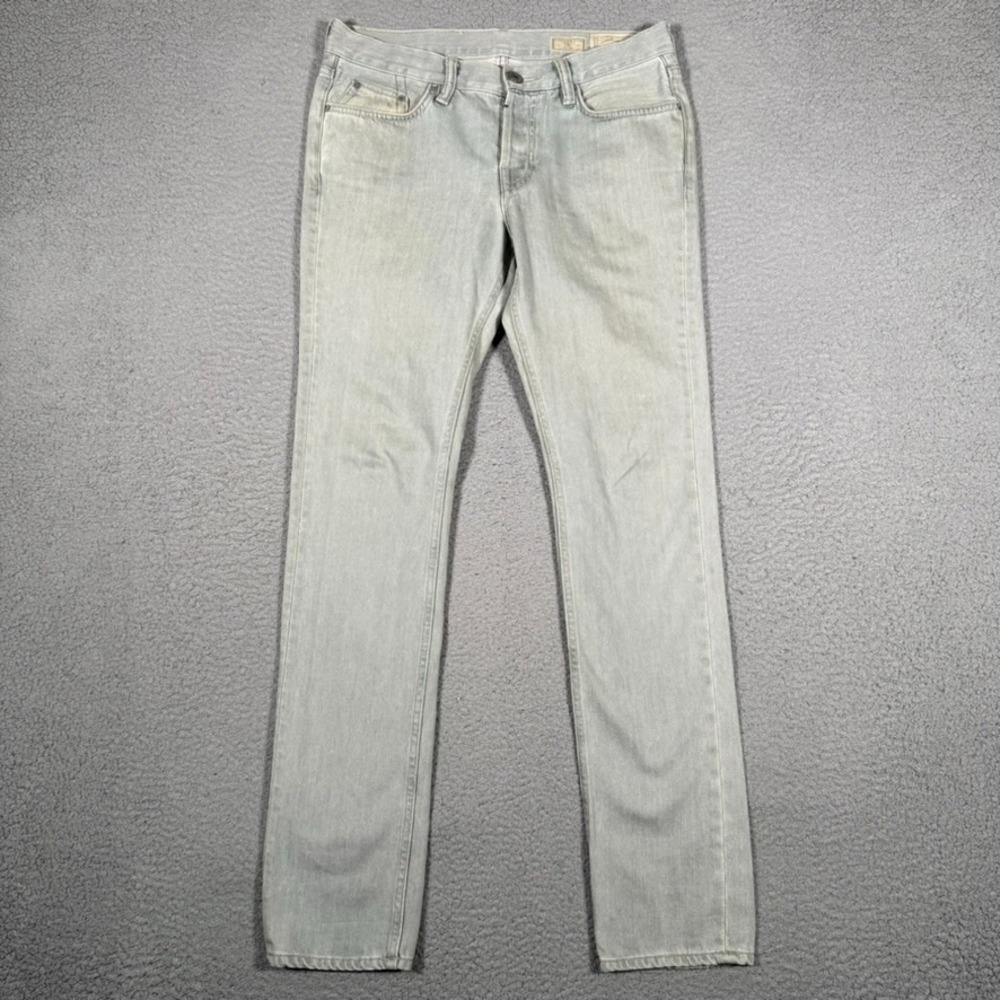 AllSaints‎ Jeans Mens 30x31 Gray Cigarette Skinny 5 Pocket Denim Button Fly Logo